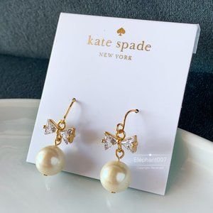 Kate Spade earrings gold pearl crystal earrings